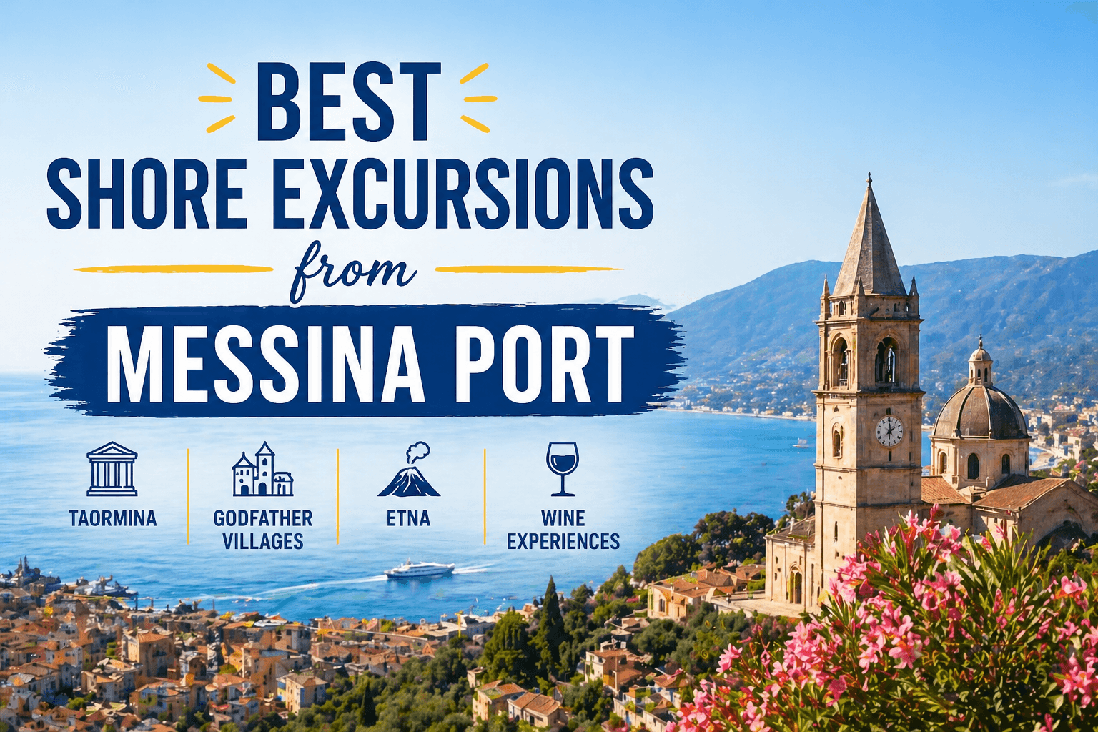 View over Messina cruise port Sicily